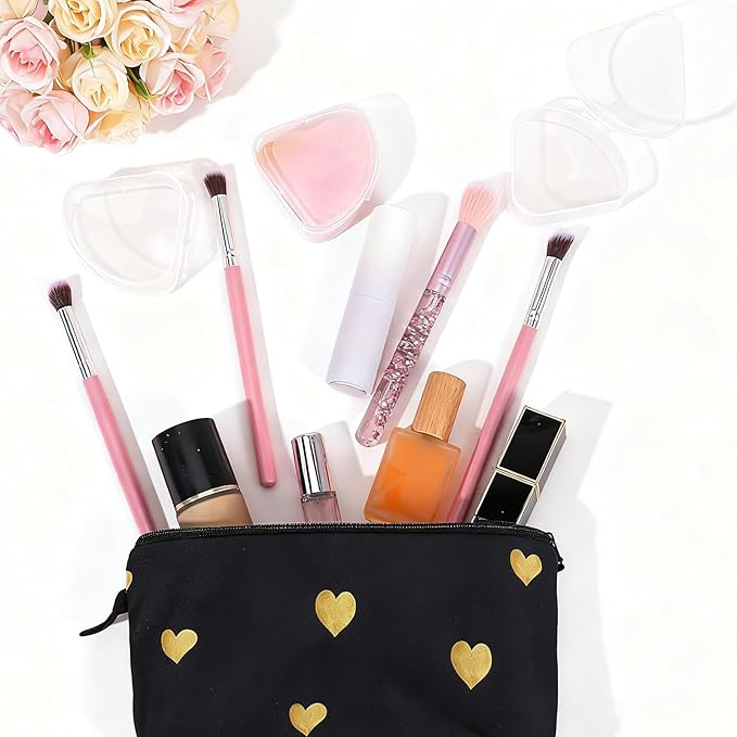 12 PCS Powder Holder Cases Triangle Makeup Puffs Container Clear Make Up Sponge Storage Reusable Makeup Sponge Container Portable Cosmetic Puff Box Pocket Cosmetic Puff Box for Travel