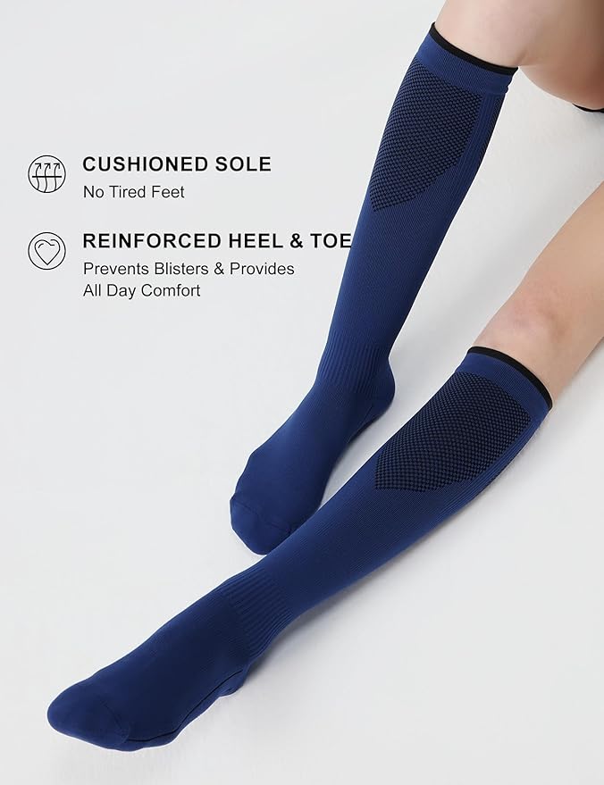 FITRELL 3 Pairs Compression Socks for Women and Men 20-30mmHg-Circulation Support Socks