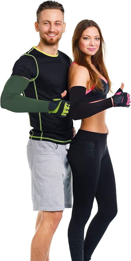 Boao 10 Pairs UV Arm Sleeve for Men Women Cooling Tattoo Cover up Compression Sun Protection Sleeves for Outdoor Activities
