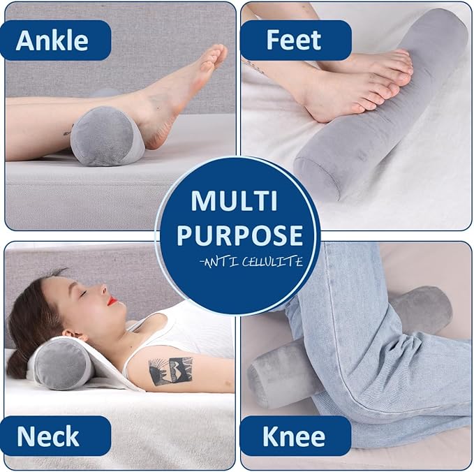 Health Cervical Neck Roll, Resilient Bolster Pillows, Round Neck Pillows Support for Sleeping, Large Size Bolster Pillow for Bed, Legs, Back and Yoga