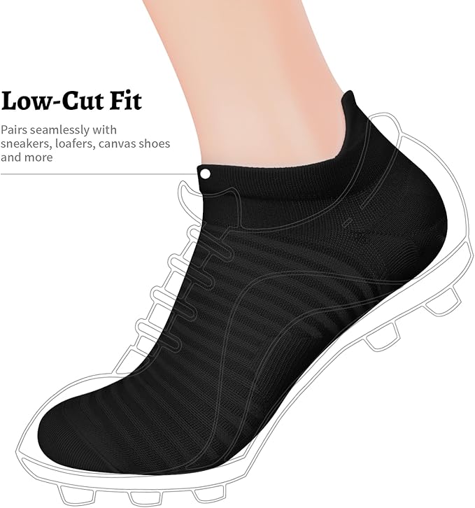 Compression Running Ankle Socks (6 Pairs) for Men & Women, Running Socks With Arch Support