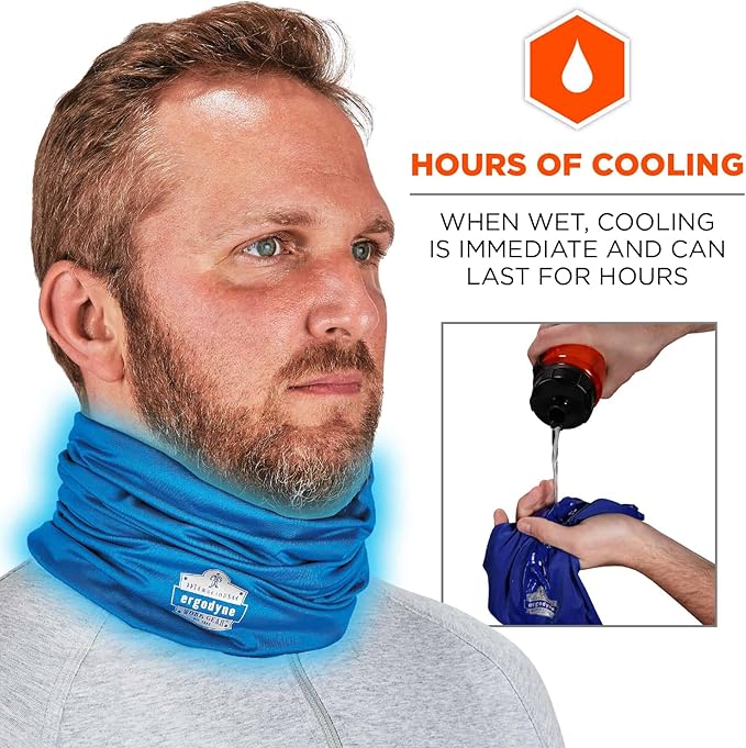 Ergodyne Chill-Its 6487 Cooling Neck Gaiter, Multiple Ways to Wear Headband or Face Mask