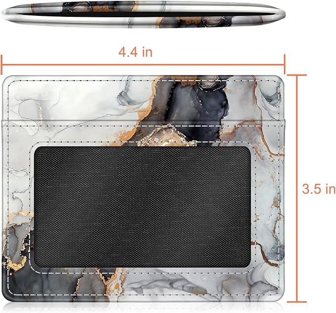 FINTIE Slim Minimalist Front Pocket Wallet, RFID Blocking Credit Card Holder Card Cases with ID Window for Men Women, cloudy marble