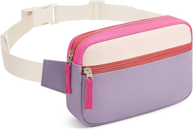 Fanny Pack Birthday Graduation Gifts for 7 8 9 10 11 12 13 Year Old Teen Girls Her Kids, Preppy Cute Trendy Stuff Colorblock Crossbody Bag Adjustable Belt Bags for Travel Essentials