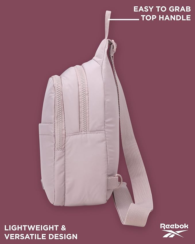 Reebok Unisex Crossbody Bag - Convertible Compact Durable Cross Body Bag for Women and Men - Gym and Travel Essentials, Size One Size, Thea II Latte