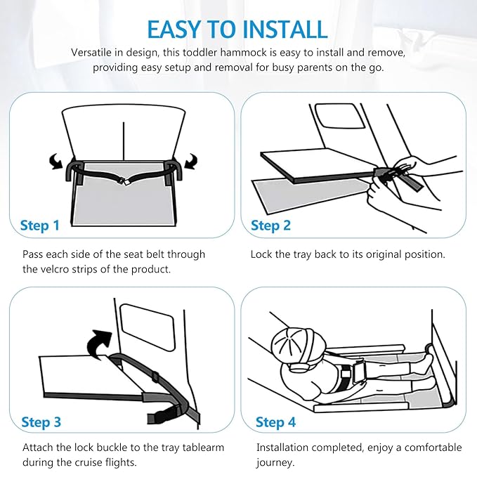Cabilock Airplane Seat Extender and Portable Plane Soft Footrest for Flying Comfort Lightweight Gear 31X17 Inches