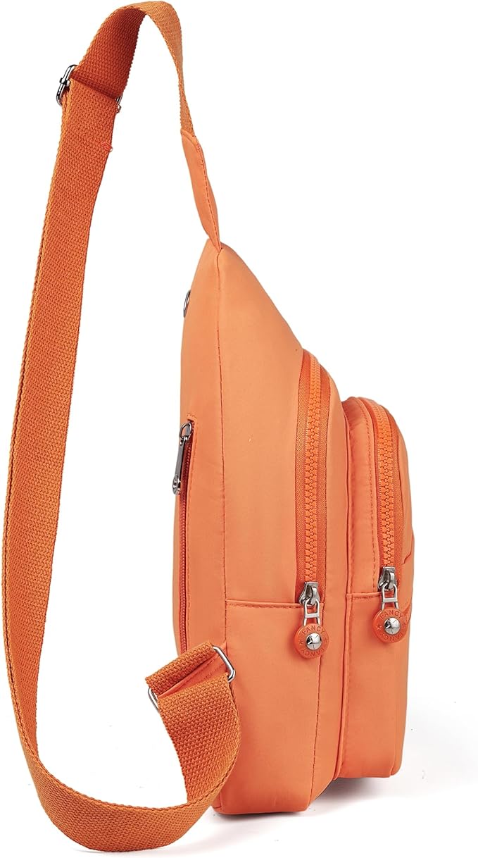Banelu Small Sling Backpack Crossbody Bags for Women Men, Small Sling Bag Cross Body Bag Fanny Packs Crossbody Purses - Orange