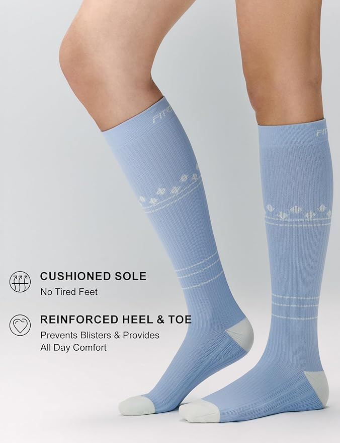 FITRELL 3 Pairs Compression Socks for Women and Men 20-30mmHg-Circulation Support Socks