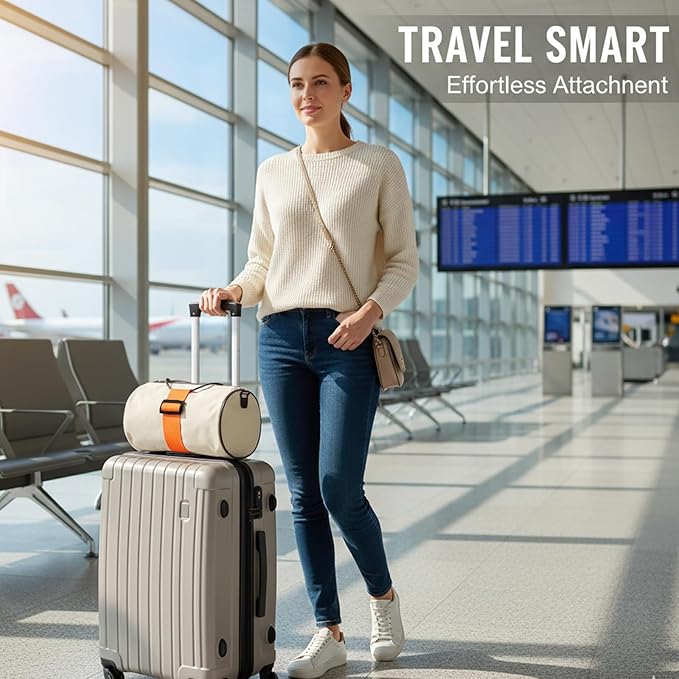 Luggage Straps for Suitcase, 5-Pack Adjustable Travel Straps for Multiple Bags, Durable Elastic Connector Straps for Airport Consolidation and Hands-Free Transport