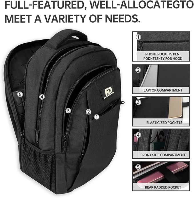 Large Travel Laptop Backpack, Business Anti Theft Slim Sturdy18Inch Laptop Backpack