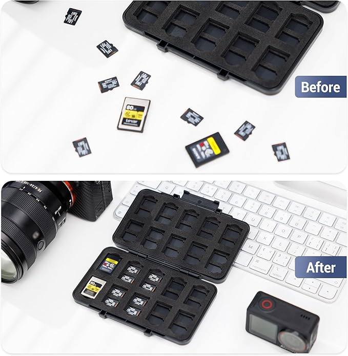[Large Capacity] CFexpress Type A Card Case Storage (Not Fit Type B), 60 Slots Memory Card Organizer Holder Box for 40 TF Micro SD & 20 CFexpress Type-A Cards, for Sony A7RV A7SIII A7IV A7R5 A1 A9M3