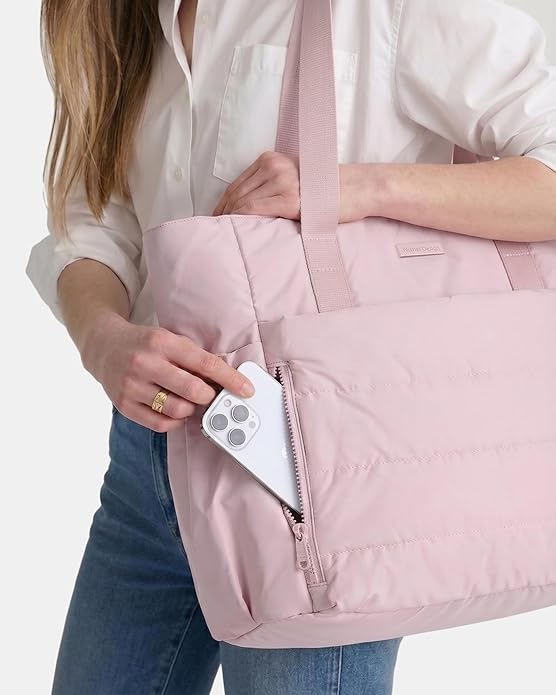 NISHEL Travel Puffy Tote Bag For Women, Ultra-Lightweight Large Tote Purse For Office Day And a Short Weekend Getaway