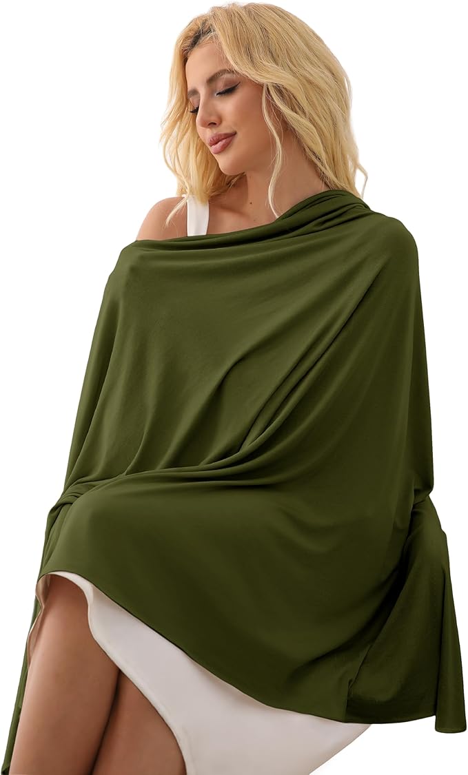 Tencel Shawl Wraps 70 x 35in Travel Essentials Lightweight Pashmina for Travel Blanket Scarf UPF 50+