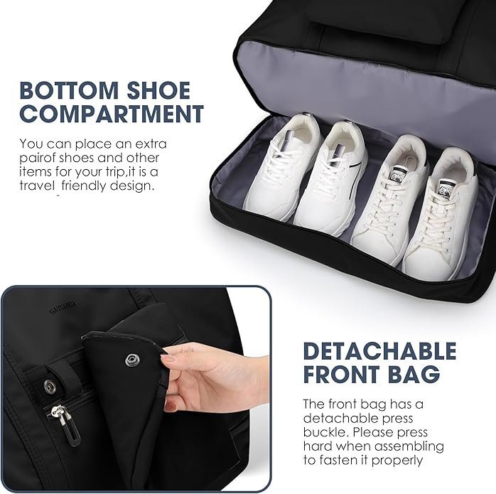 Women's Weekender bag Travel Duffel Bag with Shoe Compartment 21-inch Airline-Approved Carry-On, 2-Piece Overnight Bag Set Personal Item Luggage