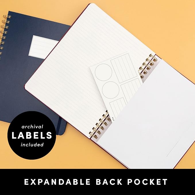 PAPERAGE Lined Spiral Journal Notebook, (Navy), 160 Pages, Large B5 Hardcover Journal for Women & Men, 10 in x 8.15 in - 100 GSM, Thick Paper, Spiral Notebook for Work, School & Journaling