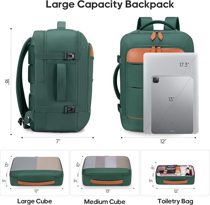7 Piece Luggage Sets with Premium YKK Zipper, 20/24/28in PC Hardside Suitcase With Spinner Wheels, Luggage Airline Approved, Durable Suitcase Sets with TSA Locks for Travel