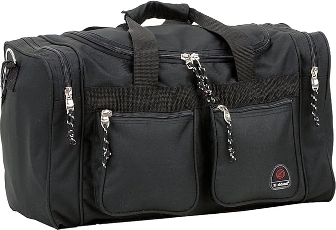 Rockland Duffel Bag, Black, 18.5 in X 10.5 in X 8.5 in (Pack of 12)