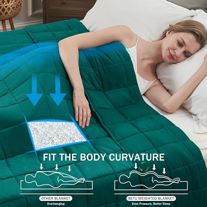Green Weighted Blanket for Adults 20lbs, 88"x104", King Size Cooling Heavy Throw Blanket for 180-220lbs, Microfiber Soft Thick Big Blankets Weighted Comforter Gifts for Sleeping