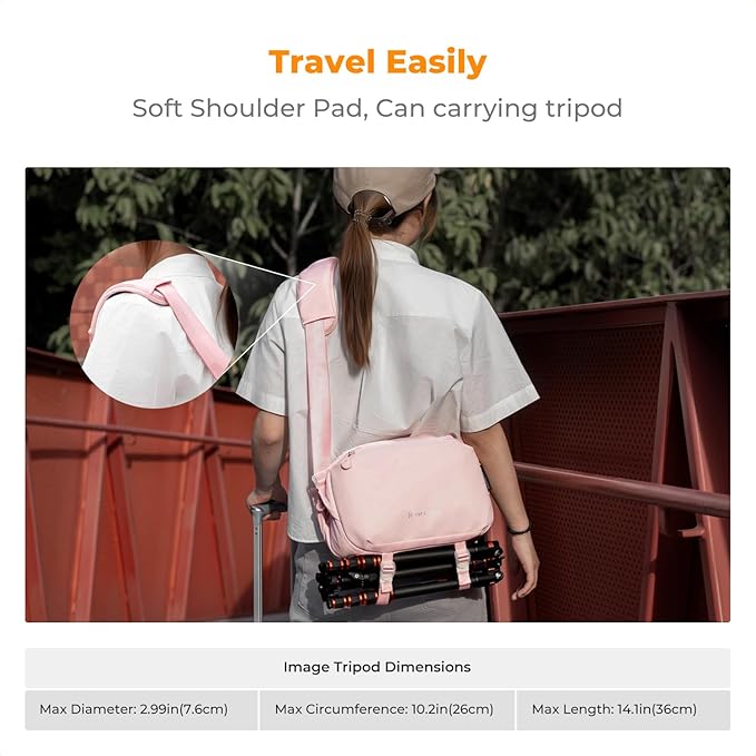 K&F CONCEPT Camera Sling Bag Crossbody Bag Waterproof Camera Shoulder Backpack DSLR/SLR/Mirrorless Camera Case