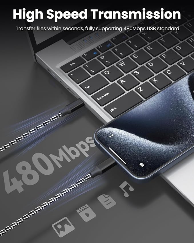 SwaggWood USB C to USB C Cable, 3-Pack 10FT 60W USBC Fast Charging Cable Nylon Braided Type C Charger Cord for iPhone 17/16/15/iPad Pro/MacBook Air and More