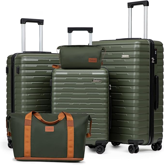 Cosbarn Luggage Sets 5 Piece Suitcases with Wheels, Suitcase Set ABS Hard Case Luggage with Spinner Wheels Durable Travel Luggage