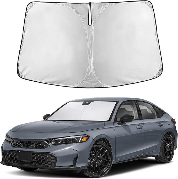 Autovir Windshield Sun Shade Fit for 2022-2024 2025 2026 Honda Civic Sunshade, Front Car Window Shades Sun Visor, Blocks UV Rays & Heat, Car Accessories