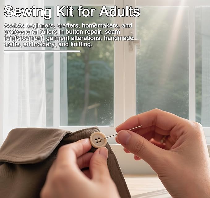 StiVerse 189 Pcs Sewing Kit for Adults, Beginners, 43 Color Needle and Thread kit, Mom Grandma Women Professional Sewing, Supplies Accessories for Travel Worker, Emergency, DIY and Home