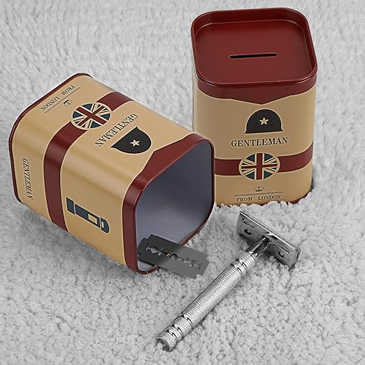 4 Pack Razor Blade Disposal Container for Safety Razor Blade, Detachable Safe Blade Bank for Used Leaf Razor, Large Capacity Razor Iron Disposal Case (Red)