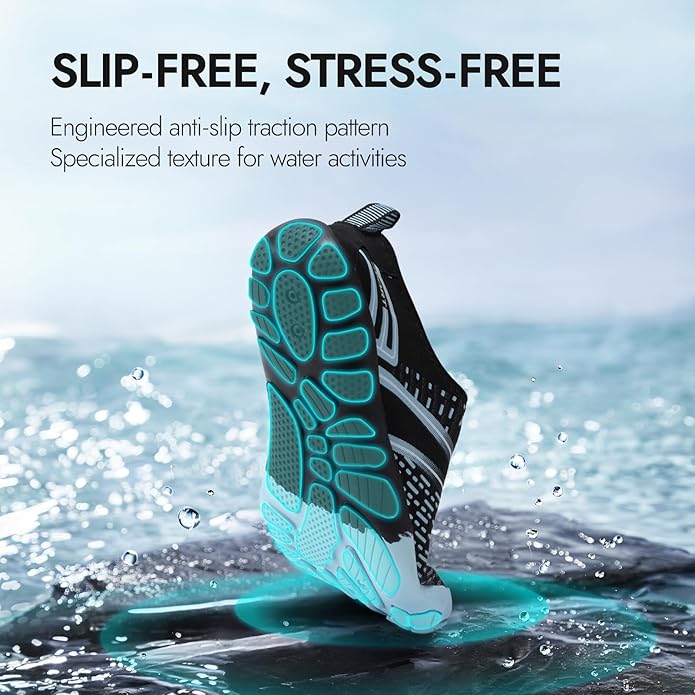 ATHMILE Hiking Barefoot Water Shoes for Women Men Beach Swim Aqua Pool River Quick Dry Athletic Wide Toe Outdoor Sport Kayaking Boating Rock Climbing Yoga Lake