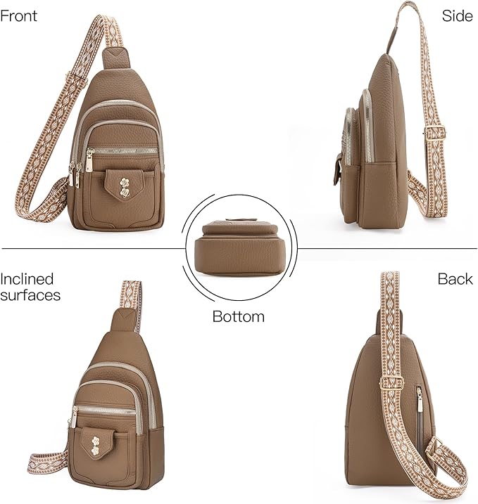 GAEKEAO Sling Bag Crossbody Bags for Women Vegan Leather Fanny Pack Chest Travel Anti Theft Purse Shoulder Bag handbags Gifts