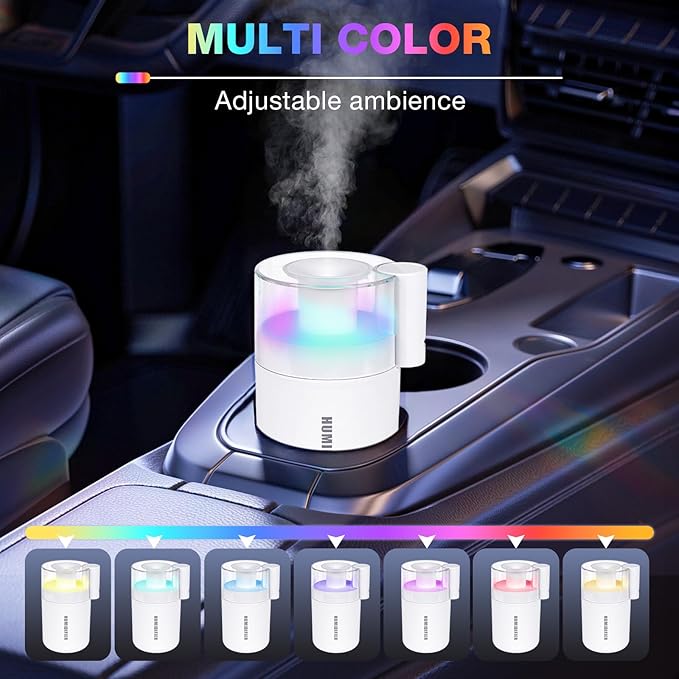Small Mini Humidifier, USB Desk Cool Mist Humidifier Personal Portable Quiet Table Desktop Humidifiers for Cooling Home Office Car Summer Travel (180ml, White)