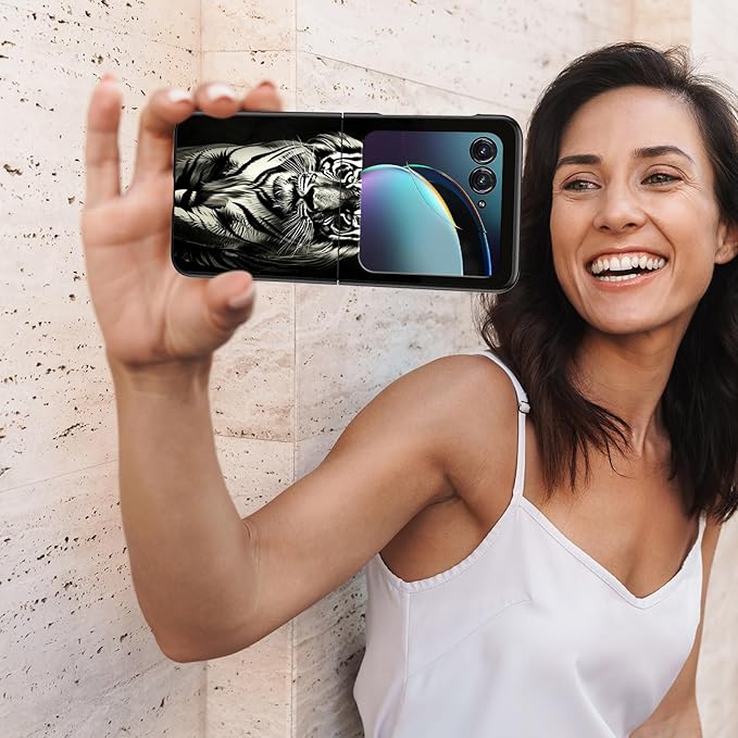 for Motorola Moto Razr Plus 2024 Case,for Moto Razr 50 Ultra Case Cute Slim Hard PC Thin Anti-Scratches Shockproof Protective Phone Cover for Motorola 50 Ultra,Cool Black Tiger