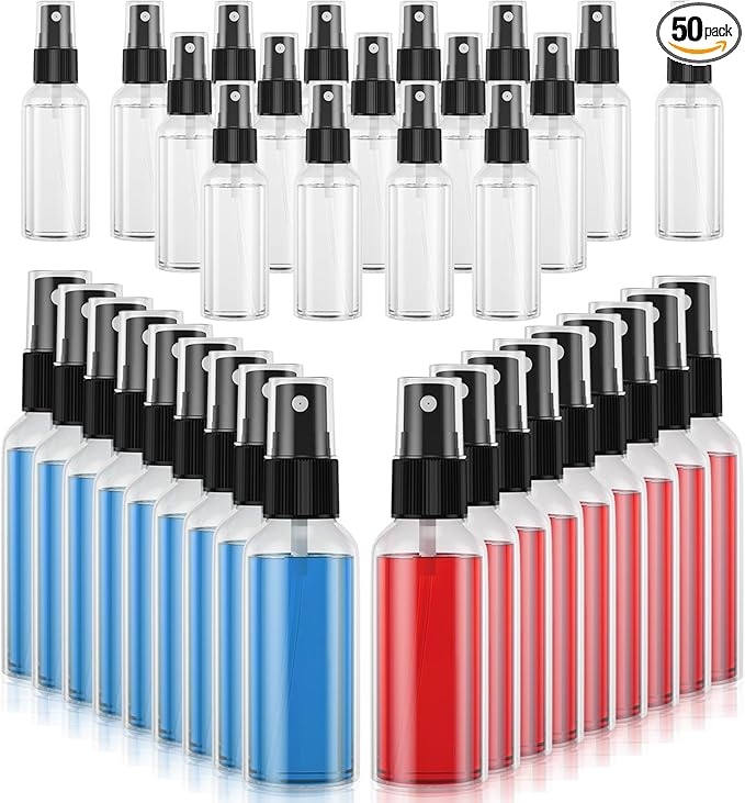 EPHECH 50PCS Small Spray Bottle, 4oz/120ml Travel Spray Bottle Clear Fine Mist Spray Bottles Plastic Empty Refillable Spray Bottles for Skin Care, Hair Care, Plant Care & Home Cleaning