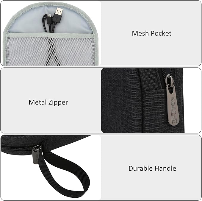 E-Tree Soft Headphone Case Bag for JBL Tune 510BT/520BT/500BT/720BT/Sony WH-CH520/510/720/710/BERIBES/SoundCore Q20/30/TOZO/KVIDIO/JLab/Bose, Travel Electronic Accessories Organizer (Black)