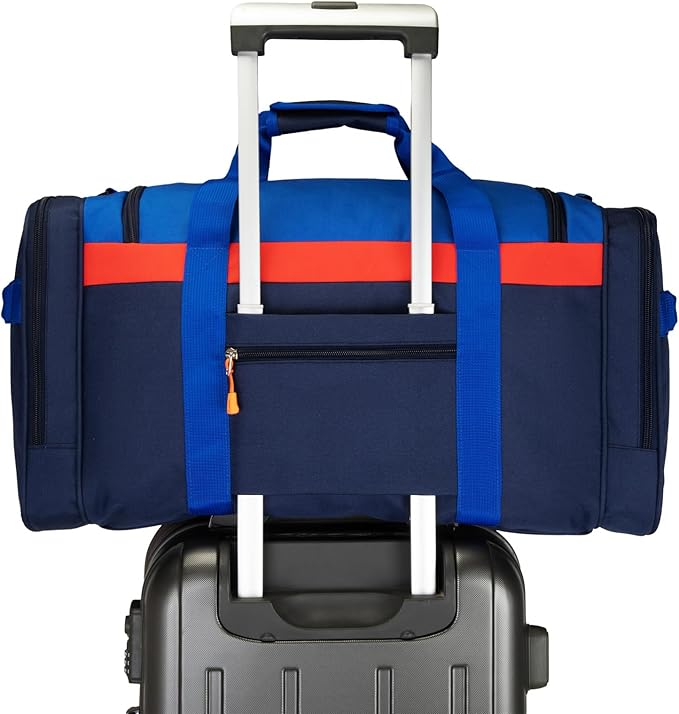 Large Kids Duffle Bag for Travel, Overnight, or Weekender, 22" inch (Dark Blue)