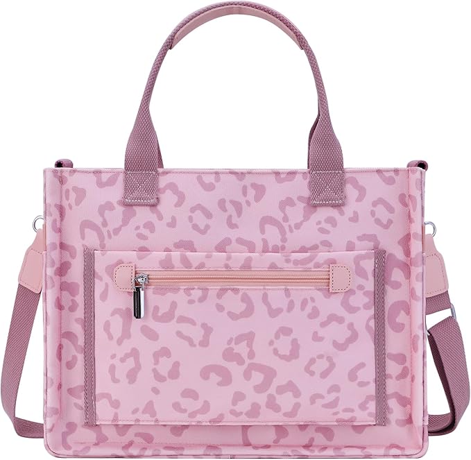 FIORETTO Womens Canvas Tote Bag Purse with Individual Compartment, Zipper Top, Reinforced Bottom & Luggage Sleeve