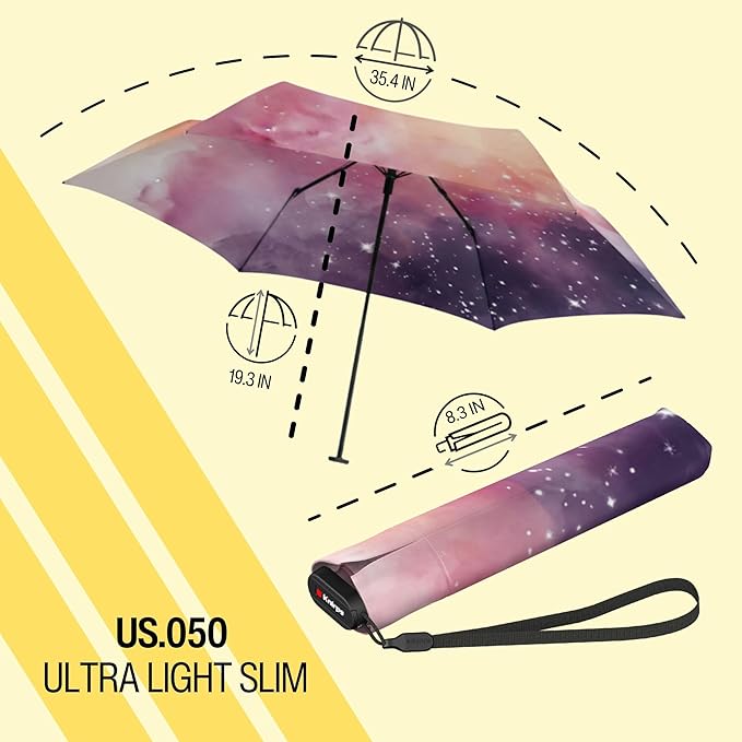 Knirps US.050 Ultra Light Pocket Size Manual Rain Umbrella with Carrying Case