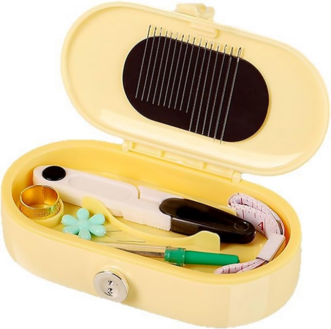 Yellow Sewing Project Kit, 140 Pcs Travel Family Sewing Supplies Repair Kit Portable Small Traveler Sewing Kit Sewing Thread Accessories DIY Sewing Supplies Organizer (Yellow)