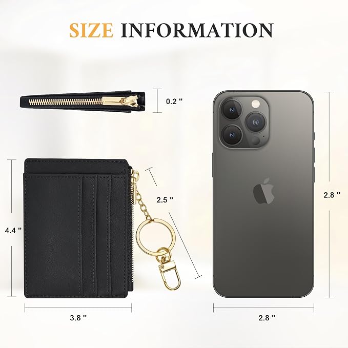 Sodsay Card Case Slim Front Pocket Wallet for Women Credit Card Holder with Keychain | Slim, Credit Card Holder, Front Pocket, with Keychain | Slim