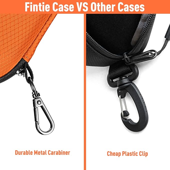 FINTIE Sunglasses Case, Hard EVA Shell Shockproof Sport Glasses Case with Metal Carabiner Travel Zipper Eyeglasses Holder