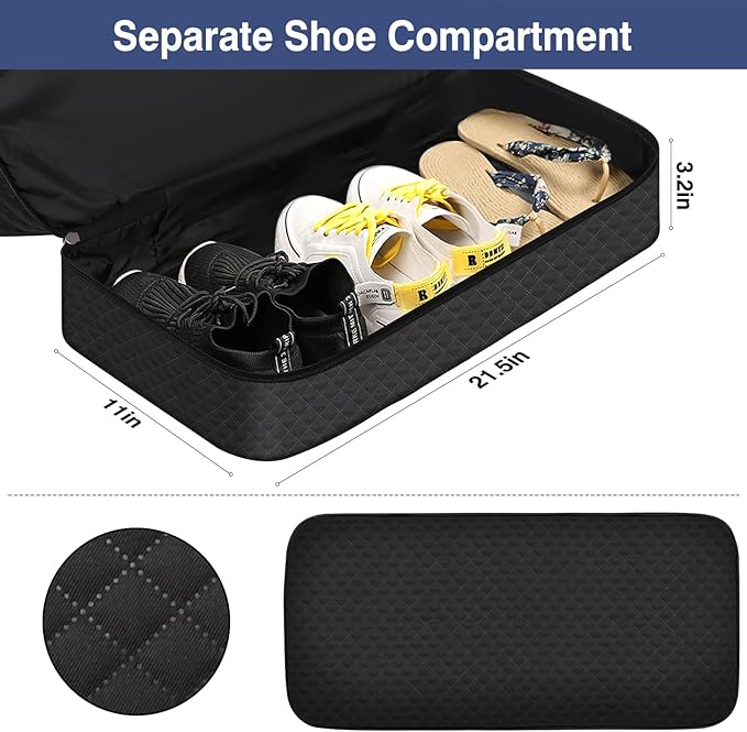 ITIEZY Weekender Overnight Bag for Women - Large Travel Duffel Bag with Shoe Compartment, Gym Duffel Bag Hospital Bag Carry On Tote Bags for Airplanes with Crossbody Bag Toiletry Bag 3Pcs Set