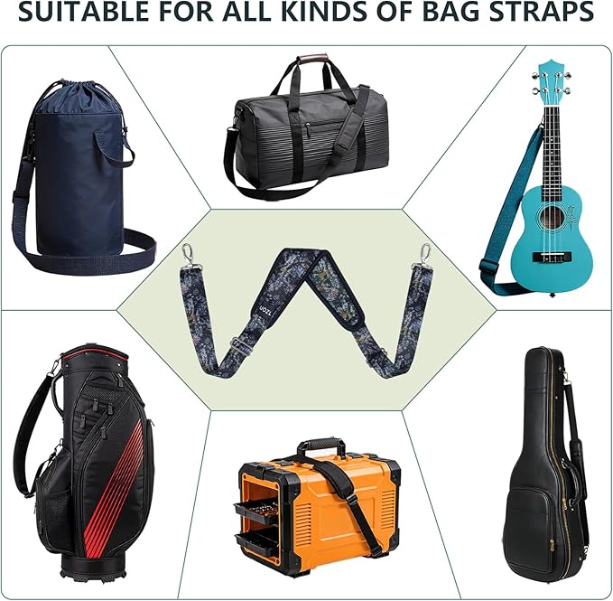 67 Inch Shoulder Straps, Soft with Ultra-Thick Fixed Shoulder Pad, Two Way Independently Adjustable Buckle Replacement Straps for Laptop Bag Messenger Bag Tool Bag Luggage,MixBlack
