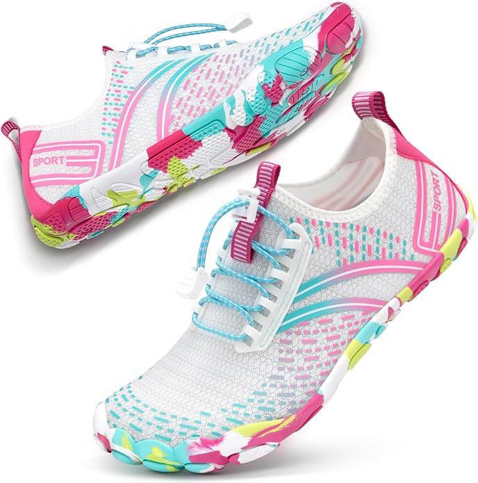 ATHMILE Hiking Barefoot Water Shoes for Women Men Beach Swim Aqua Pool River Quick Dry Athletic Wide Toe Outdoor Sport Kayaking Boating Rock Climbing Yoga Lake