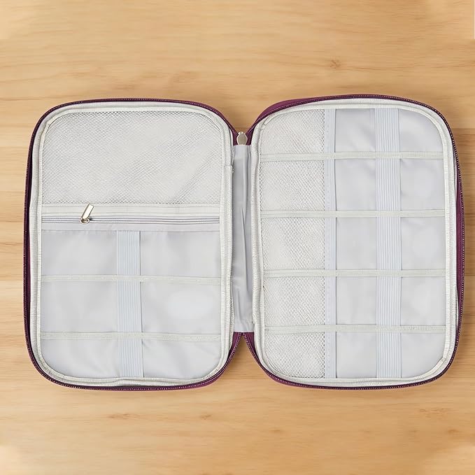 Yamrots Travel Cable Organizer, Electronic Organizer Travel Case, Portable Storage Bag for SD Card, Charger, Power Bank, Earphone (Purple)