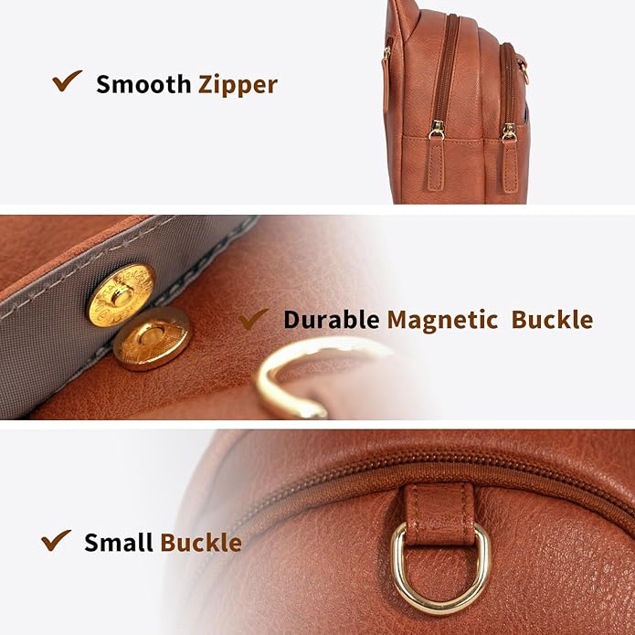 OSOCE Crossbody Bags for Women Sling Bag Anti Theft PU Leather Travel Chest Purse Small Adjustable Strap Fits Large Phone