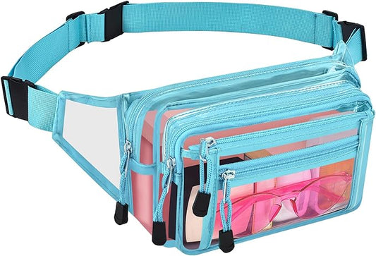 Clear Bag Stadium Approved Clear Fanny Pack for Women for Work,Multi-purpose Waist Bag for Travel & Sporting Event