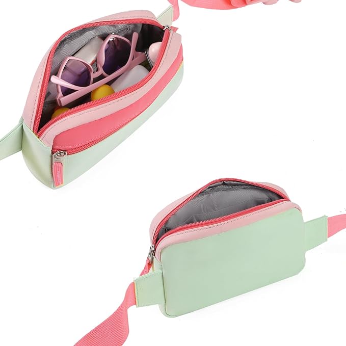 Fanny Pack Birthday Graduation Gifts for 7 8 9 10 11 12 13 Year Old Teen Girls Her Kids, Preppy Cute Trendy Stuff Colorblock Crossbody Bag Adjustable Belt Bags for Travel Essentials