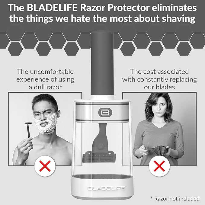 Razor Storage Device & Travel Case for Men and Women - Fits Leading Razors - Helps Keep Blades Dry, Sharp, and Longer Lasting - Dark Gray