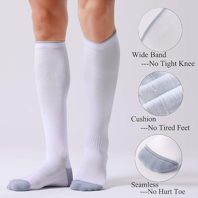 FITRELL 3 Pairs Compression Socks for Women and Men 20-30mmHg-Circulation Support Socks