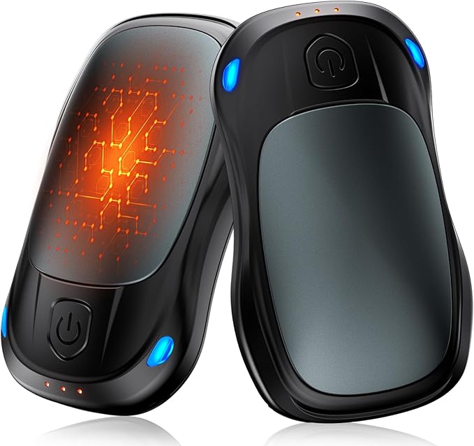 Hand Warmers Rechargeable 2 Pack, MKG Electric Hand Warmer, 24Hrs Long Lasting Reusable HandWarmers with 3 Levels Quick Heat, Portable Pocket Heater for Camping, Hunting, Golf, Women Wen Winter Gift